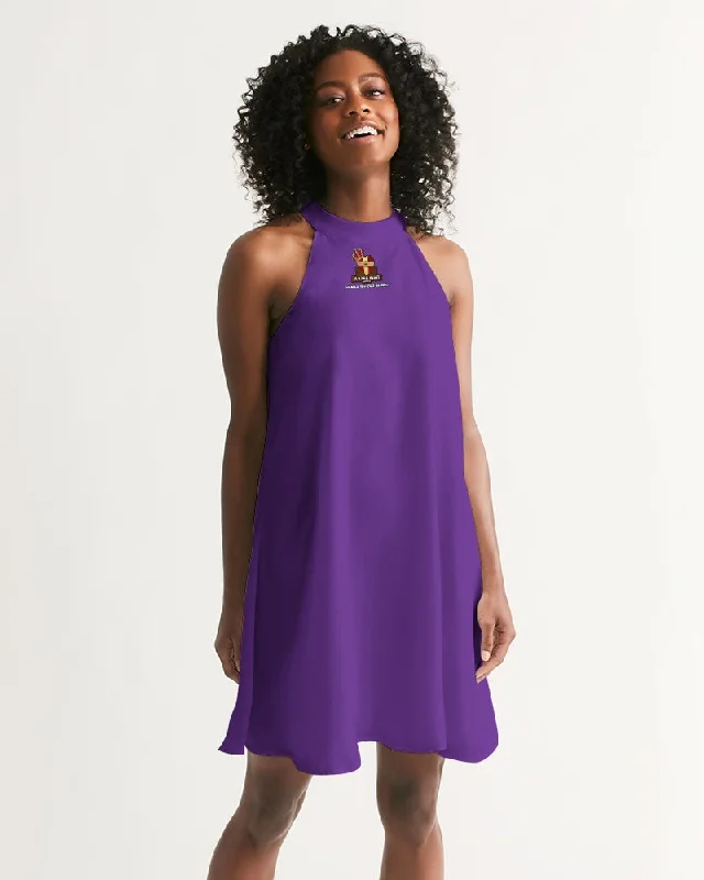 AKH Purple Women's Halter Dress