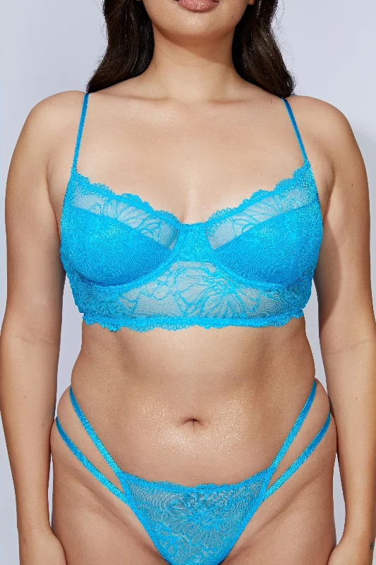 Cersei Lace Bralette - Cerulean Blue