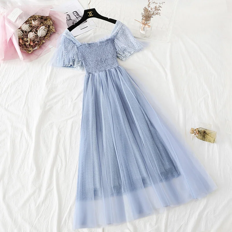 Fairy gauze dress, minority Platycodon skirt, small long skirt  4351