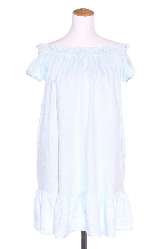 LJC - Linen off the shoulder dress - Powder blue! 12