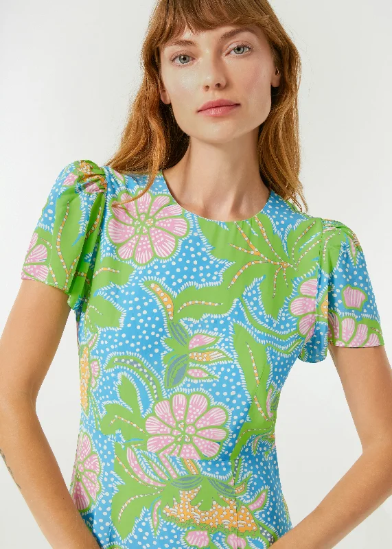 Lulani Dress | Blue Psychedelic Flower Grande