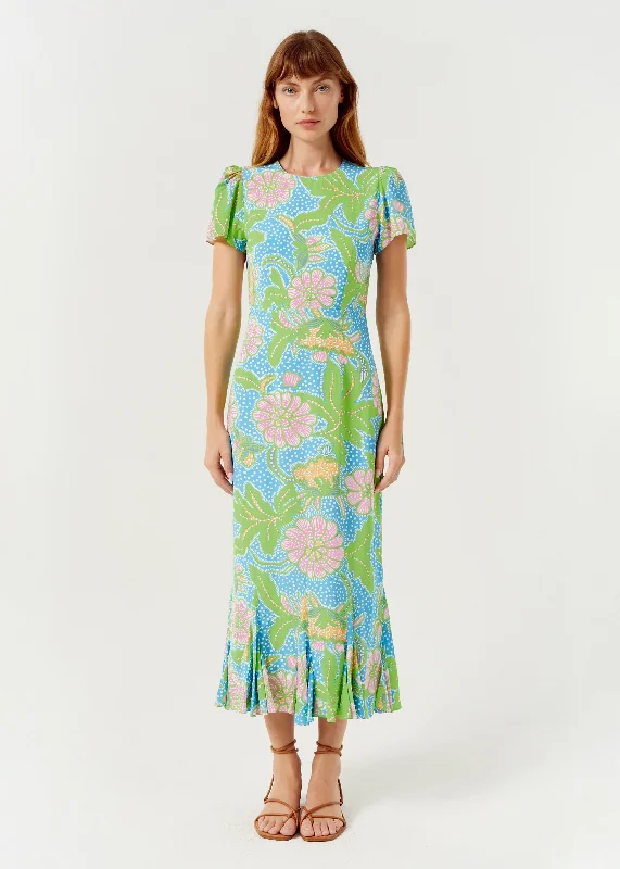 Lulani Dress | Blue Psychedelic Flower Grande