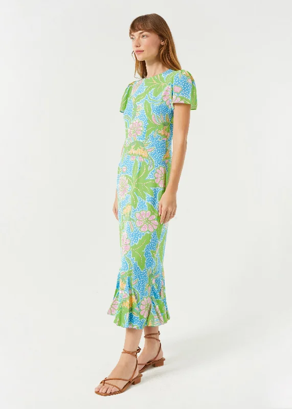 Lulani Dress | Blue Psychedelic Flower Grande