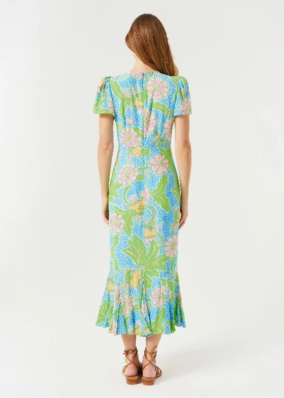 Lulani Dress | Blue Psychedelic Flower Grande