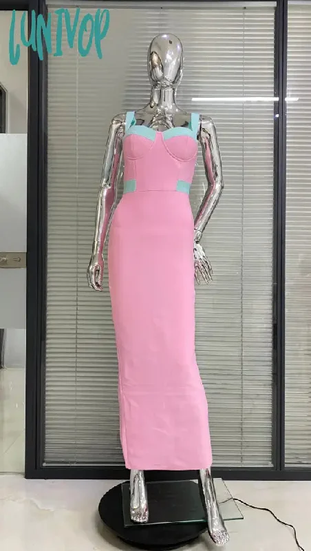 Lunivop New Women Elegant Sexy Sleeveless Strap Bodycon Bandage Long Dress Vestidos De Fiesta Elegantes Para Mujer  Birthday Party