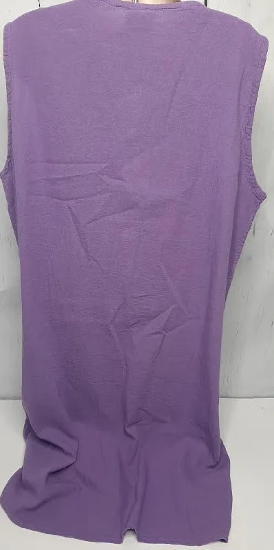 Dress-Button Front-Sleeveless-Purple-Women's-S0612