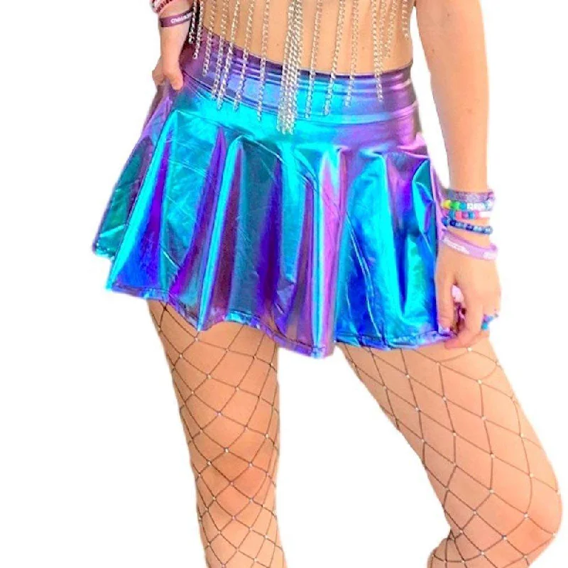 13"" Skater Skirt - Oil Slick Holographic