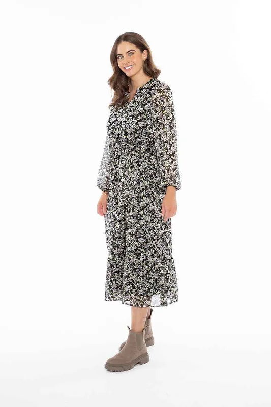 SEEKING LOLA PERCEPTIVE DRESS LS - BERRY SPRIG