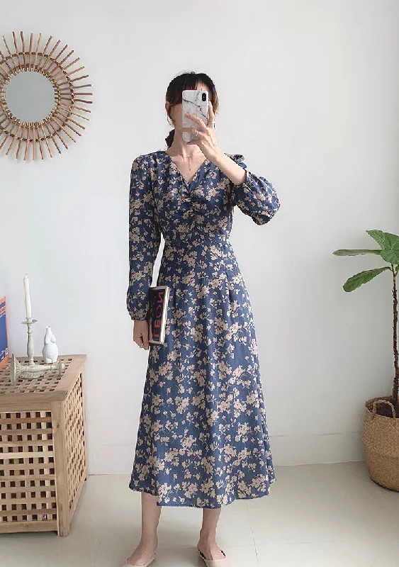 V-neck Chiffon floral dress with coat  2155