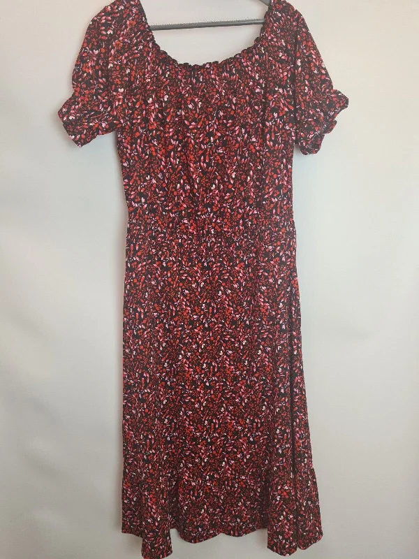 Womens Off The Shoulder Black And Red Tiered Dress Size 20 **** V245