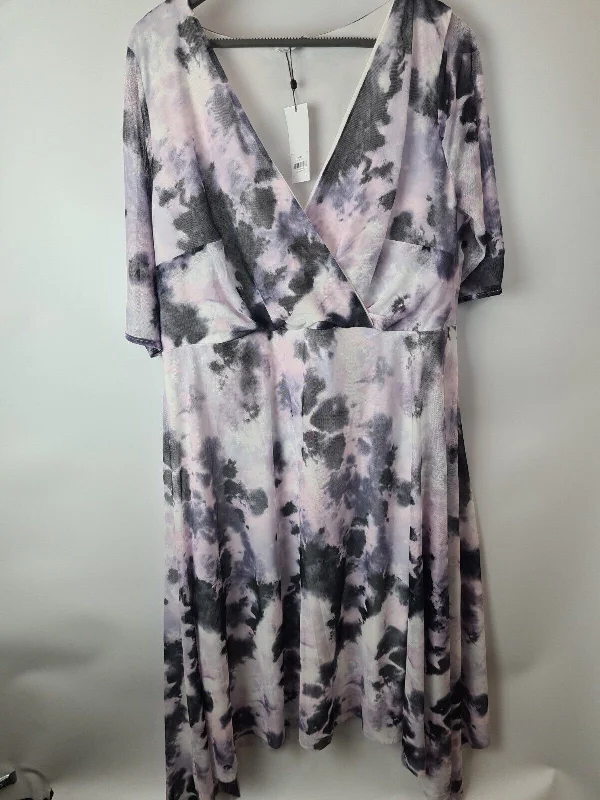 YOURS LONDON Curve Pink Marble Print Wrap Dress Size 16 **** V29