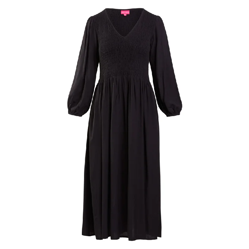 Black Rook Shirred Pocket Dress