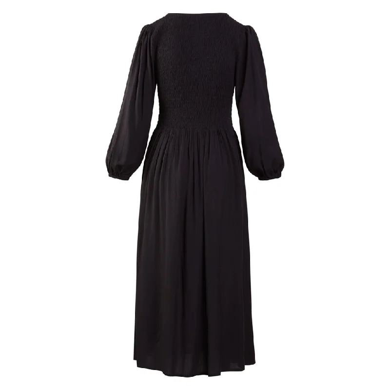 Black Rook Shirred Pocket Dress