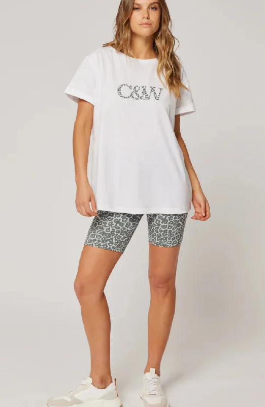 CARTEL AND WILLOW Marlo Tee White/Smoke Leopard