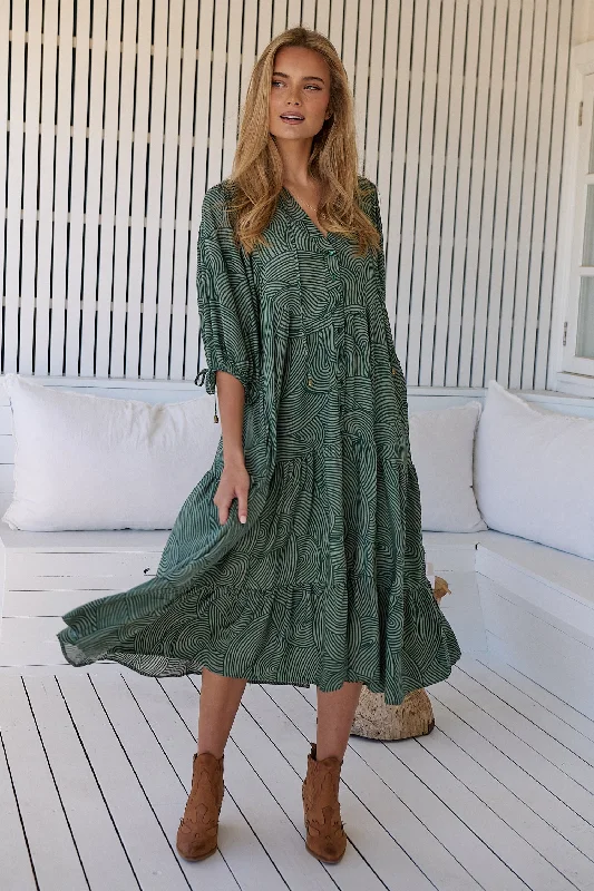 Cybele Midi Dress - Green