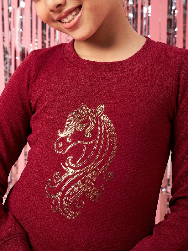 6-7Y / Maroon / Polyester