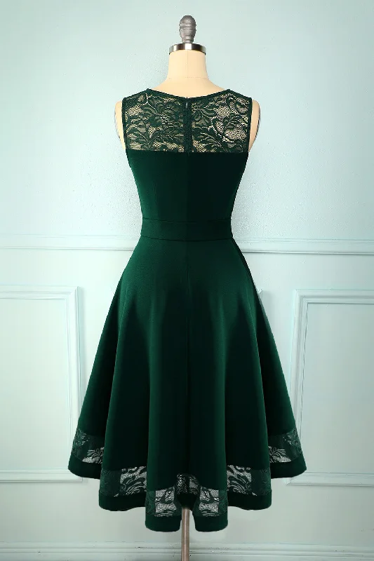 Dark Green High Low Dress