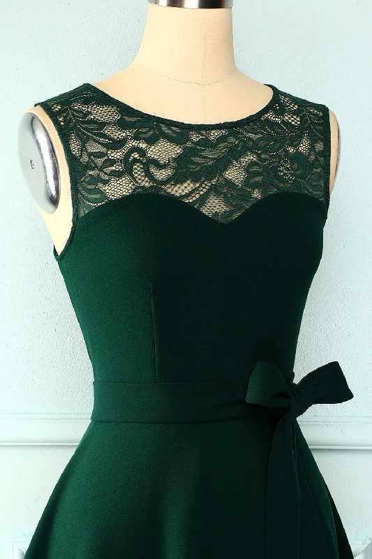 Dark Green High Low Dress