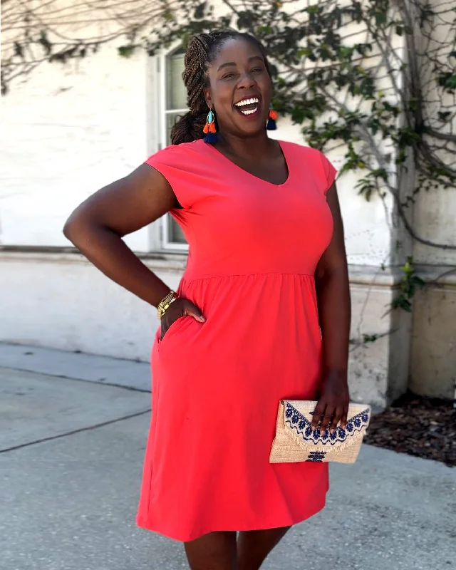 ESSIE dress in Coral Red