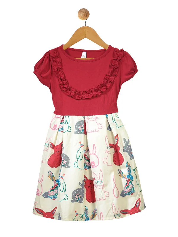 Girl's  Cotton Printed Dress - StyleStone Kid