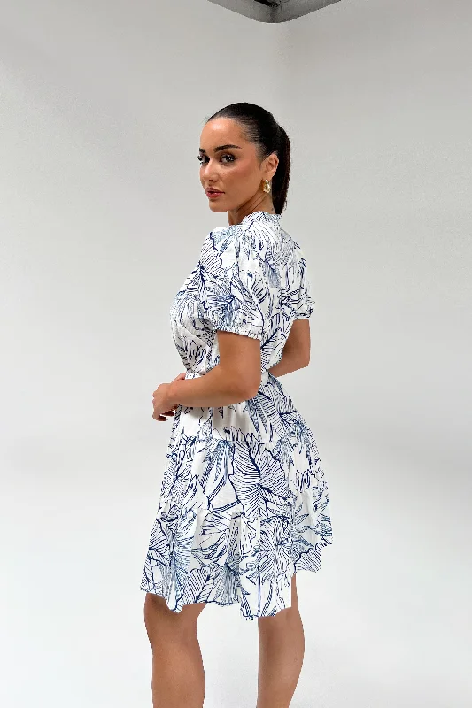 GLAZED DRESS - FLORAL WHITE