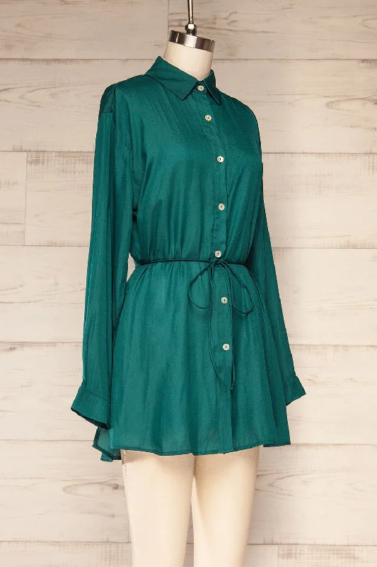 Haguenau Green | Shirt Dress Style Romper