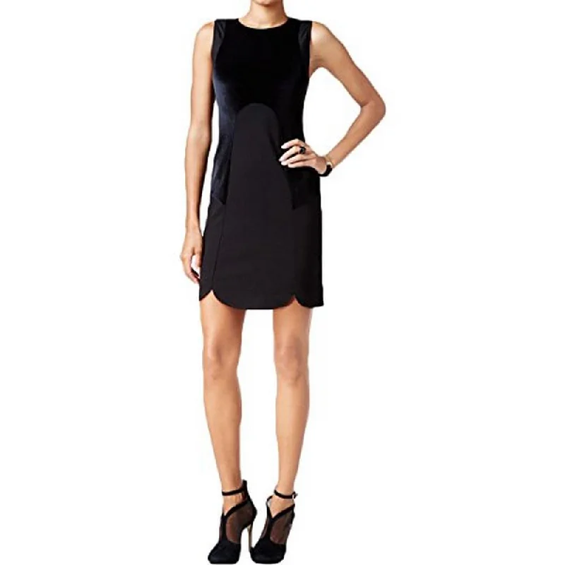 Kensie Junior's Velvet Contrast Sleeveless Mini Dress, Black, L