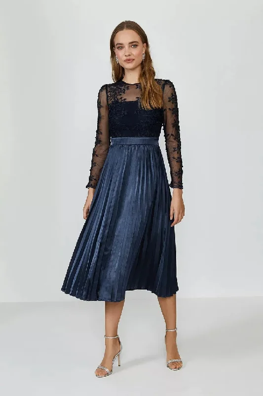 Lace Midi Dress Navy