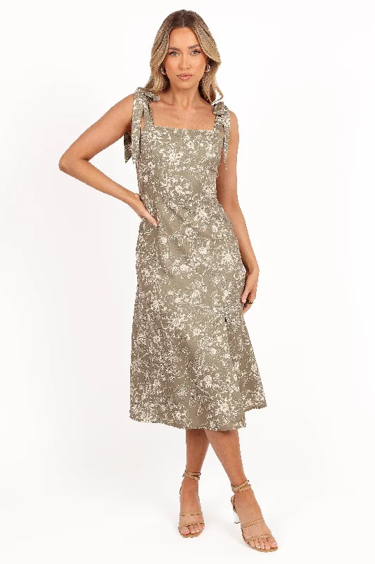 Laurel Dress - Olive Floral