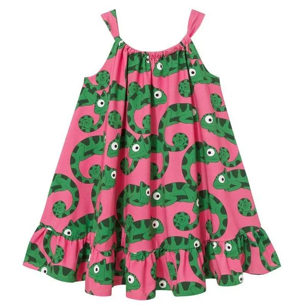 Pink Chameleons Bow Dress