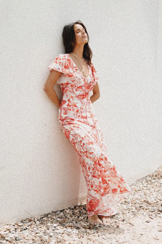 Ramsey Maxi Dress - Red Floral