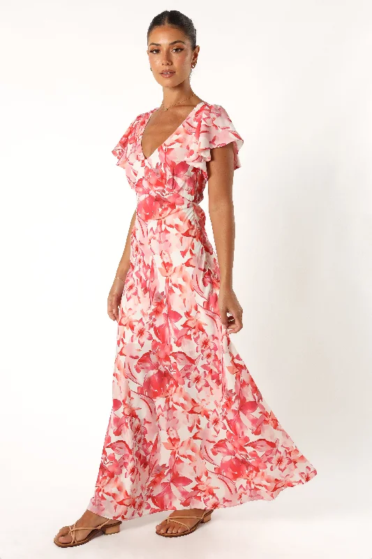 Ramsey Maxi Dress - Red Floral