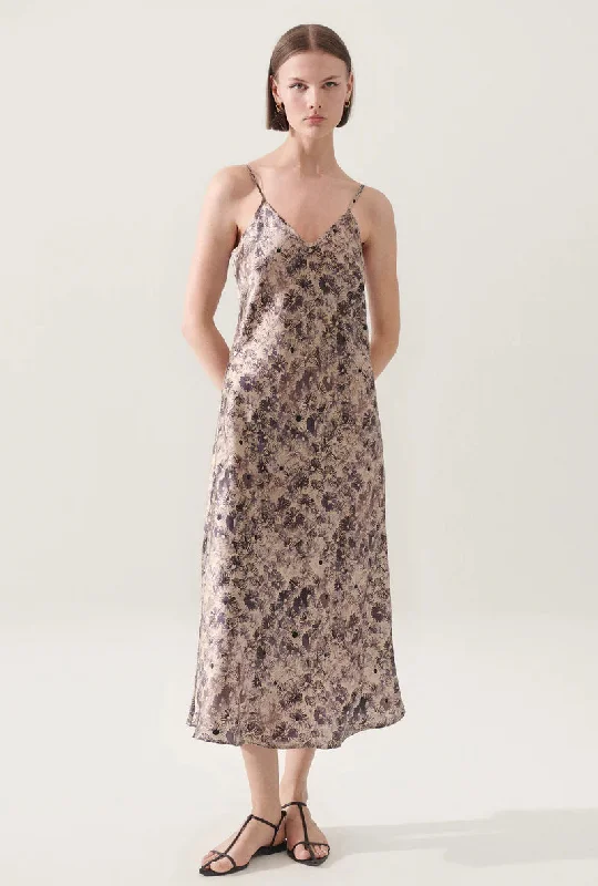 Silk Laundry 90s Slip Dress - Aster Floral