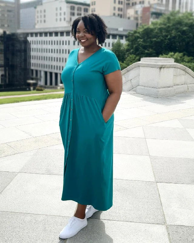 TESSA button dress in Teal