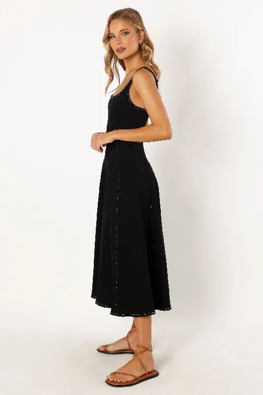 Una Midi Dress - Black