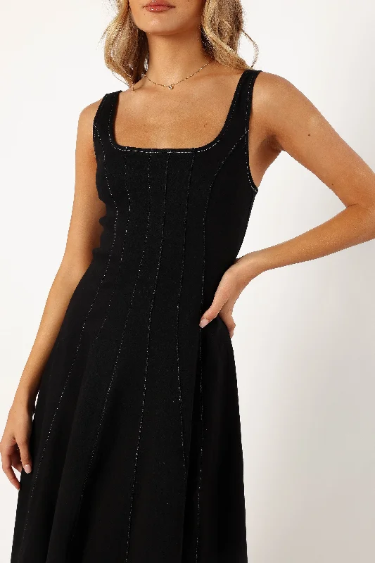 Una Midi Dress - Black