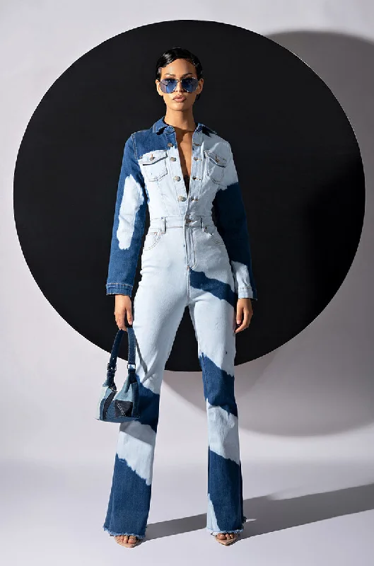 WHEN I COME AROUND WASHED DENIM JUMPSUIT