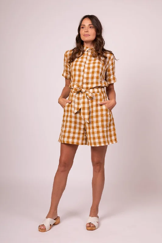 TAYLOR PLAYSUIT YELLOW CHECK