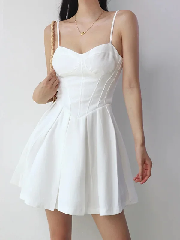 Style Sweet Waistband Slimming Princess Sleeveless Sling Fashion Dress