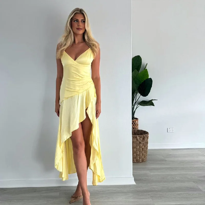 Hire Sorella Midi Dress in Canary Yellow