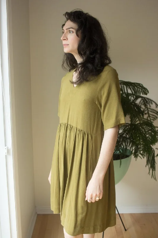 Birds of North America Kiskadee Dress (Golden Moss)