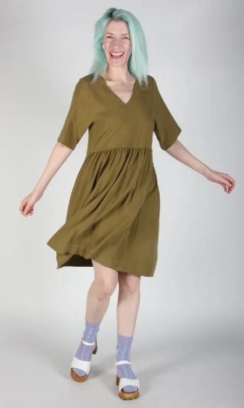 Birds of North America Kiskadee Dress (Golden Moss)