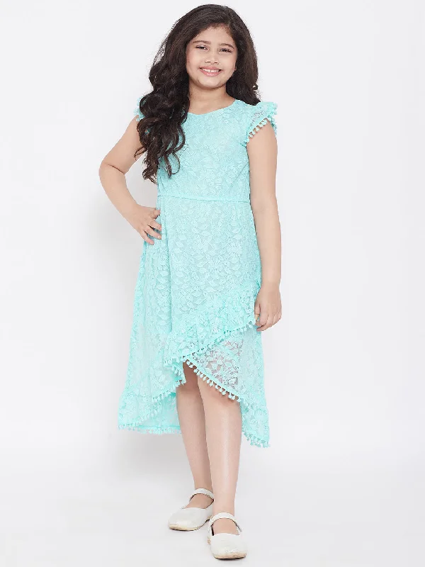 Girl's Printed Dress Blue - StyloBug KIDS