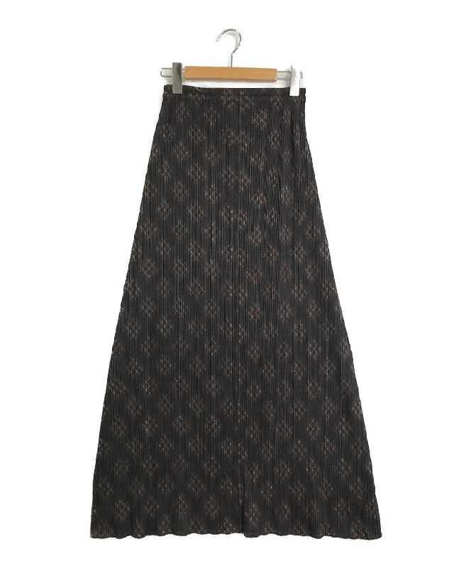 [Pre-owned] PLEATS PLEASE Transfer Print Pleated Long Skirt PP94-JG663