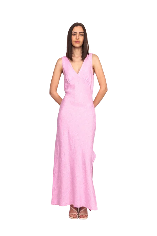 Esme Linen Slip Dress Pink