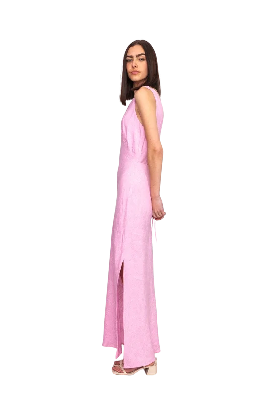 Esme Linen Slip Dress Pink